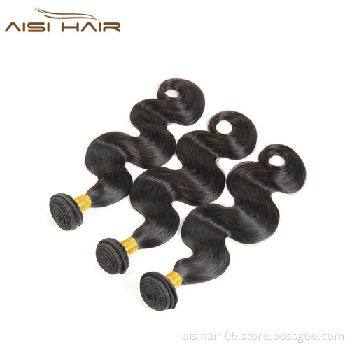 Brazilian Body Wave Human Hair Weave Bundles Natural Black 100% Human Hair Extension